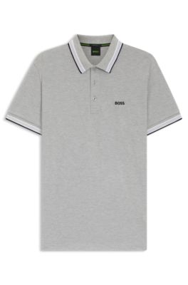 Paddy polo shirt in cotton piqu&eacute;, Grey