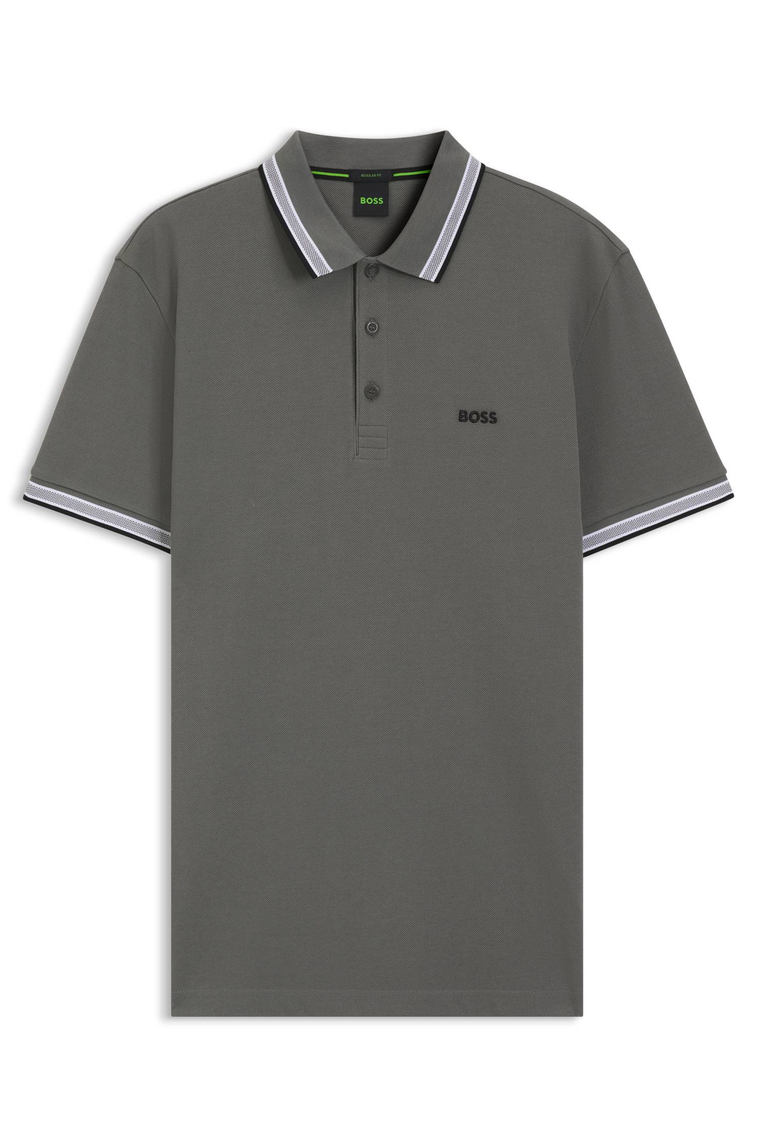 Boss Cotton piqué polo shirt with logo details pikéer herr – bild 4