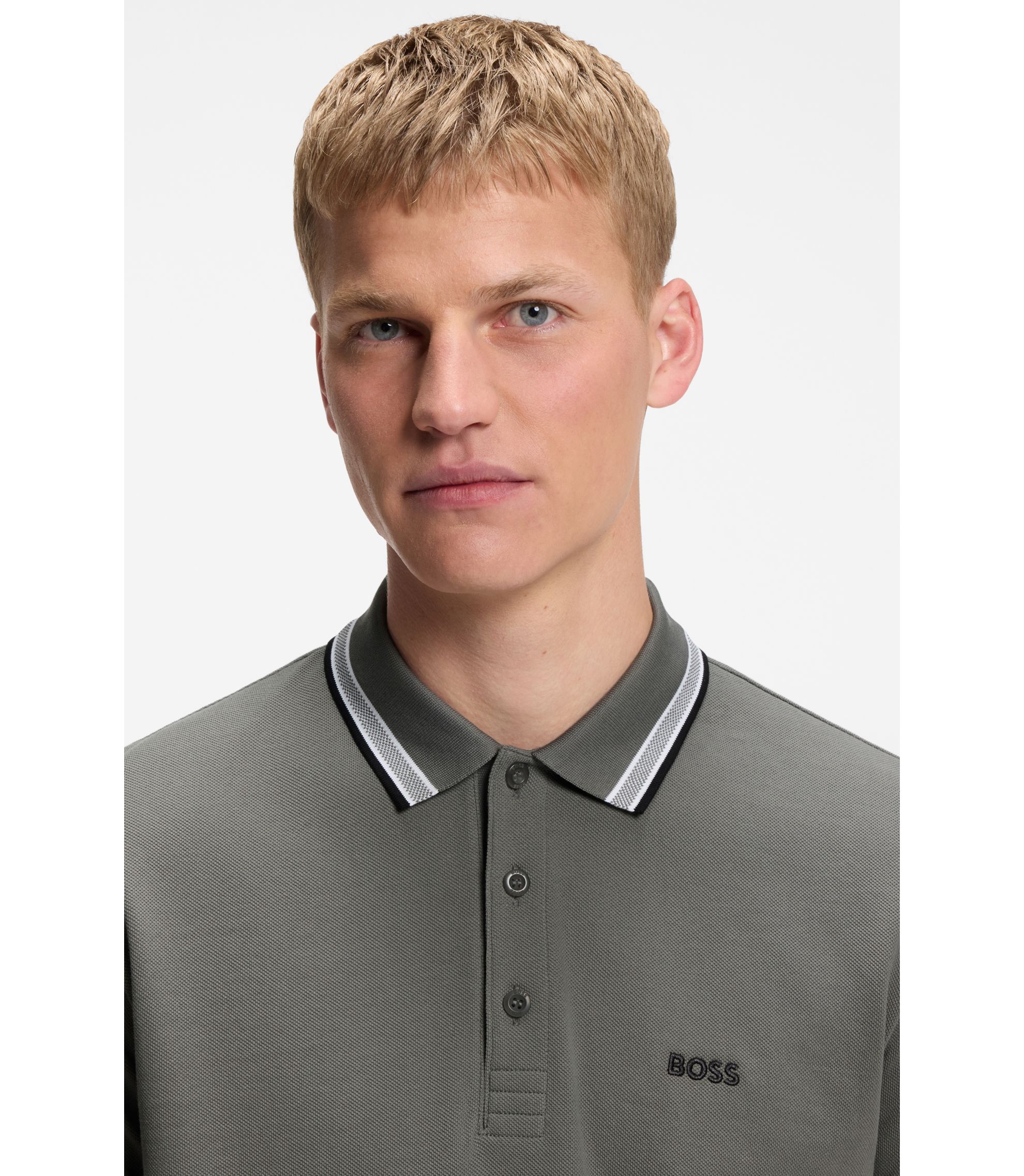 BOSS グレー ポロシャツ　新品未使用 BOSS - Paddy ポロシャツ コットンピケ - グレー