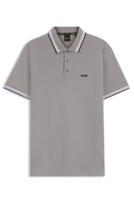 Paddy polo shirt in cotton piqu&eacute;, Light Grey