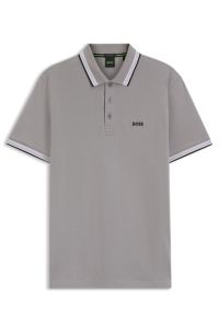 Paddy polo shirt in cotton piqué, Light Grey