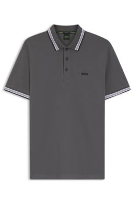 Paddy polo shirt in cotton piqu&eacute;, Dark Grey