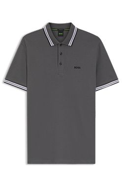 Contrast-tipped polo shirt in cotton piqué