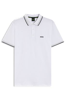 Paddy polo shirt in cotton piqué with logo undercollar