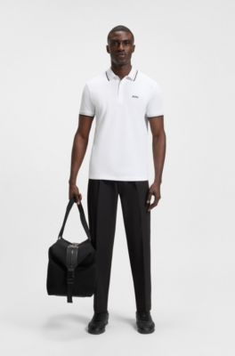 Polo Paddy en piqu&eacute; de coton, Blanc