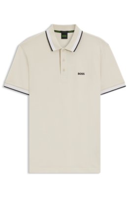 Cotton piqué polo shirt with logo details