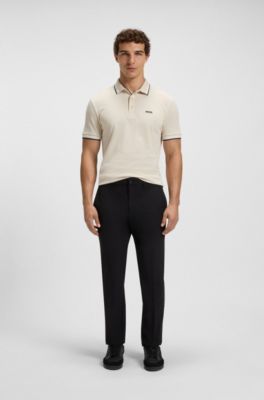 Paddy polo shirt in cotton piqu&eacute;, Natural