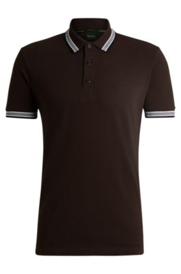 Boss Cotton Piqué Paddy Polo Shirt With Contrast Logo 2821