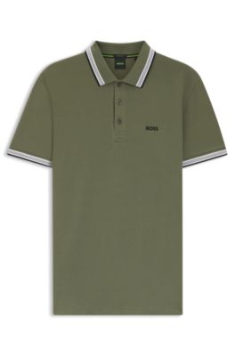 Paddy polo shirt in cotton piqu&eacute;, Olive