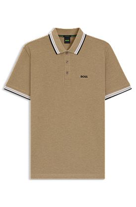 Paddy polo shirt in cotton piqué with logo undercollar