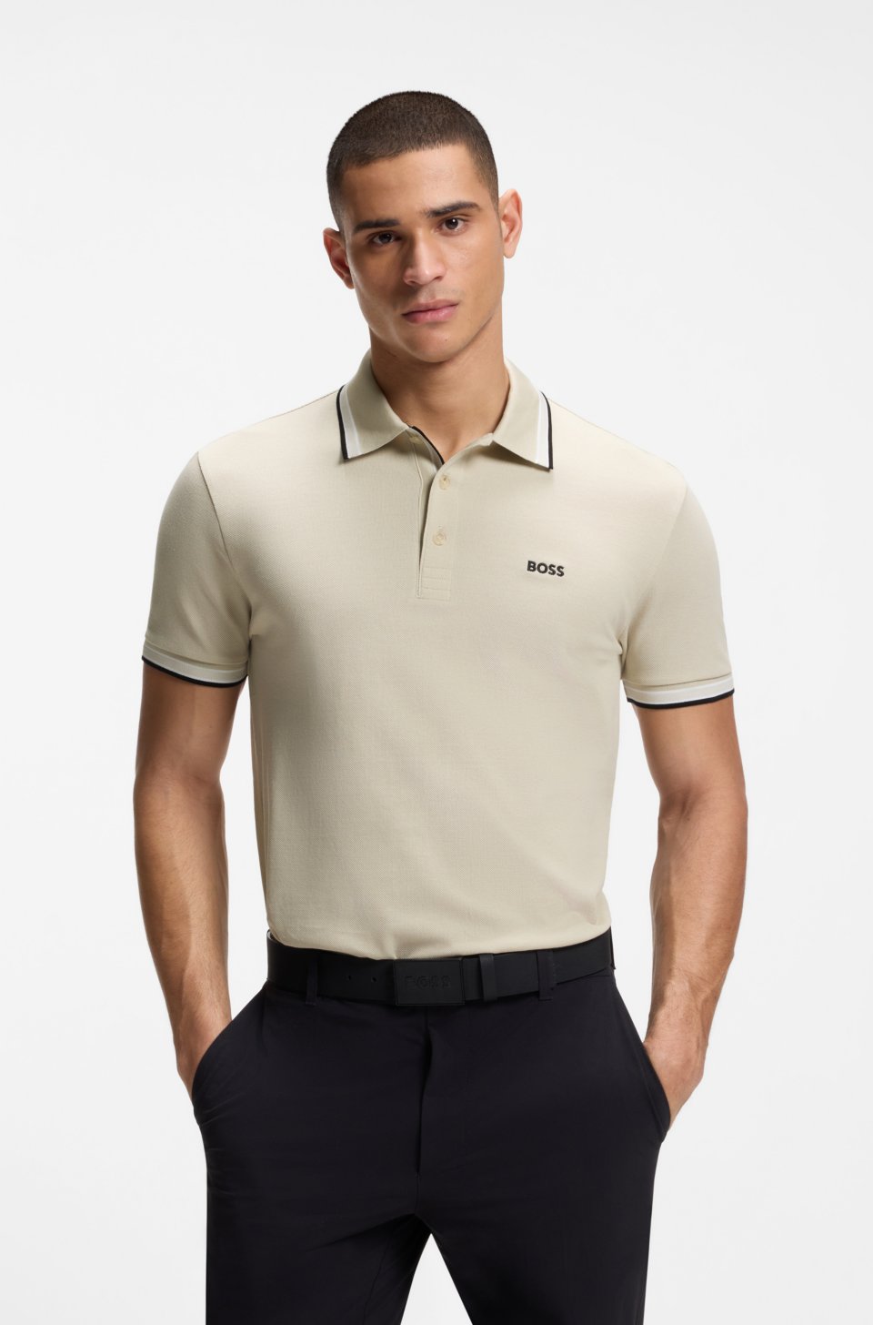 Cotton piqué polo shirt with logo details