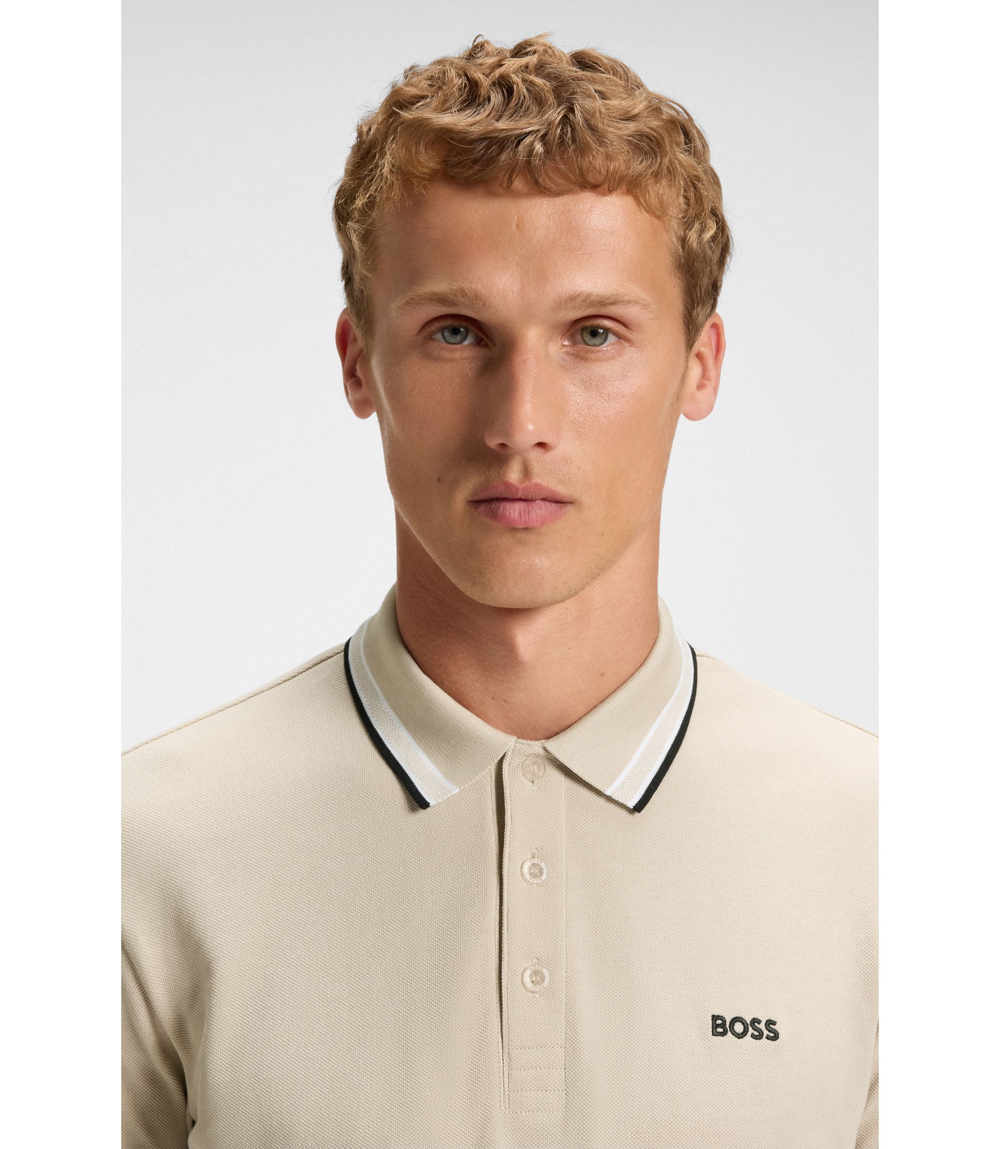 BOSS - Paddy polo shirt in cotton piqué - Light Beige