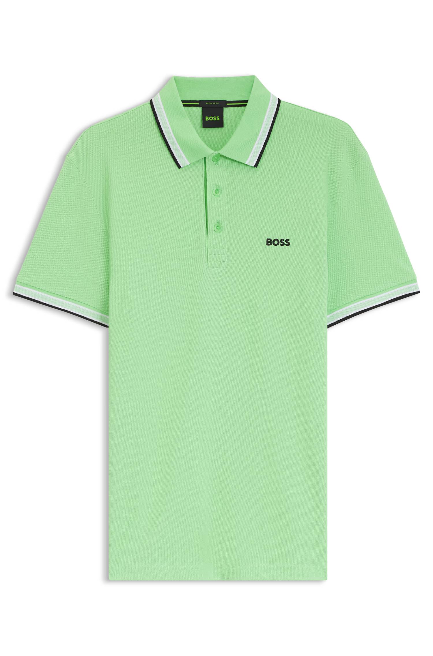 Boss Cotton piqué polo shirt with logo details pikéer herr – bild 4