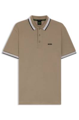 Cotton piqué polo shirt with logo details 4