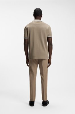 Cotton piqué polo shirt with logo details 3
