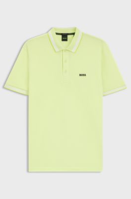 Cotton piqu&eacute; polo shirt with logo details, Light Green