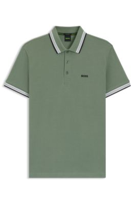 Paddy polo shirt in cotton piqu&eacute;, Green