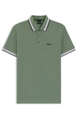 Paddy polo shirt in cotton piqué with logo undercollar