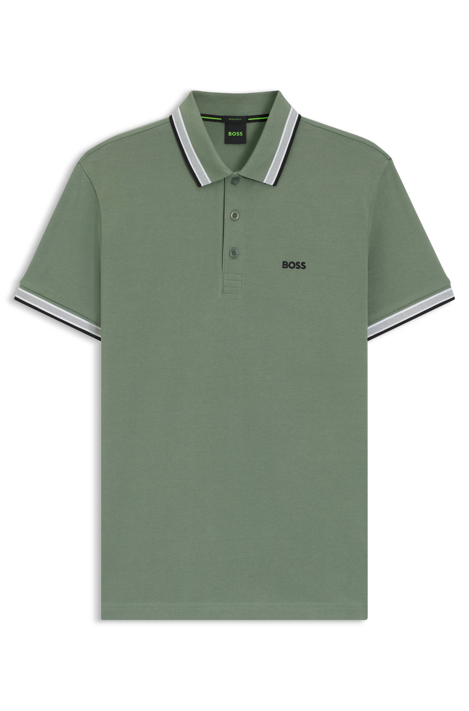 Boss Cotton piqué polo shirt with logo details pikéer herr – bild 4