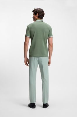 Polo Paddy de piqu&eacute; de algod&oacute;n, Verde