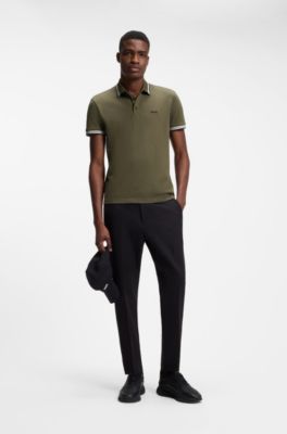 Poloshirt aus Baumwoll-Piqu&eacute; mit Logo-Details, Olive