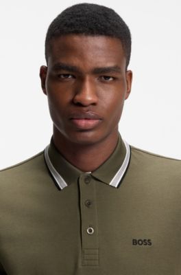 Poloshirt aus Baumwoll-Piqu&eacute; mit Logo-Details, Olive