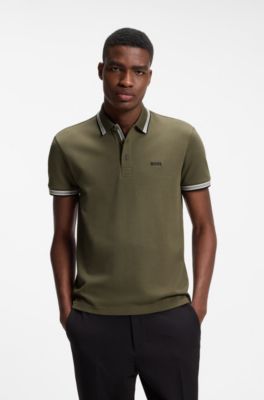 Poloshirt aus Baumwoll-Piqu&eacute; mit Logo-Details, Olive