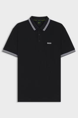 Paddy-poloshirt i bomuldspiqu&eacute;, M&oslash;rkebl&aring;