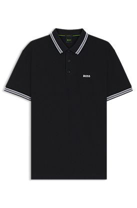 Paddy polo shirt in cotton piqué with logo undercollar