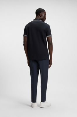 Paddy polo shirt in cotton piqu&eacute;, Dark Blue