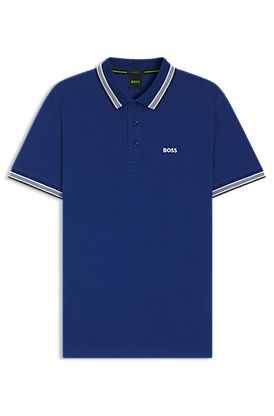 Paddy polo shirt in cotton piqué with logo undercollar