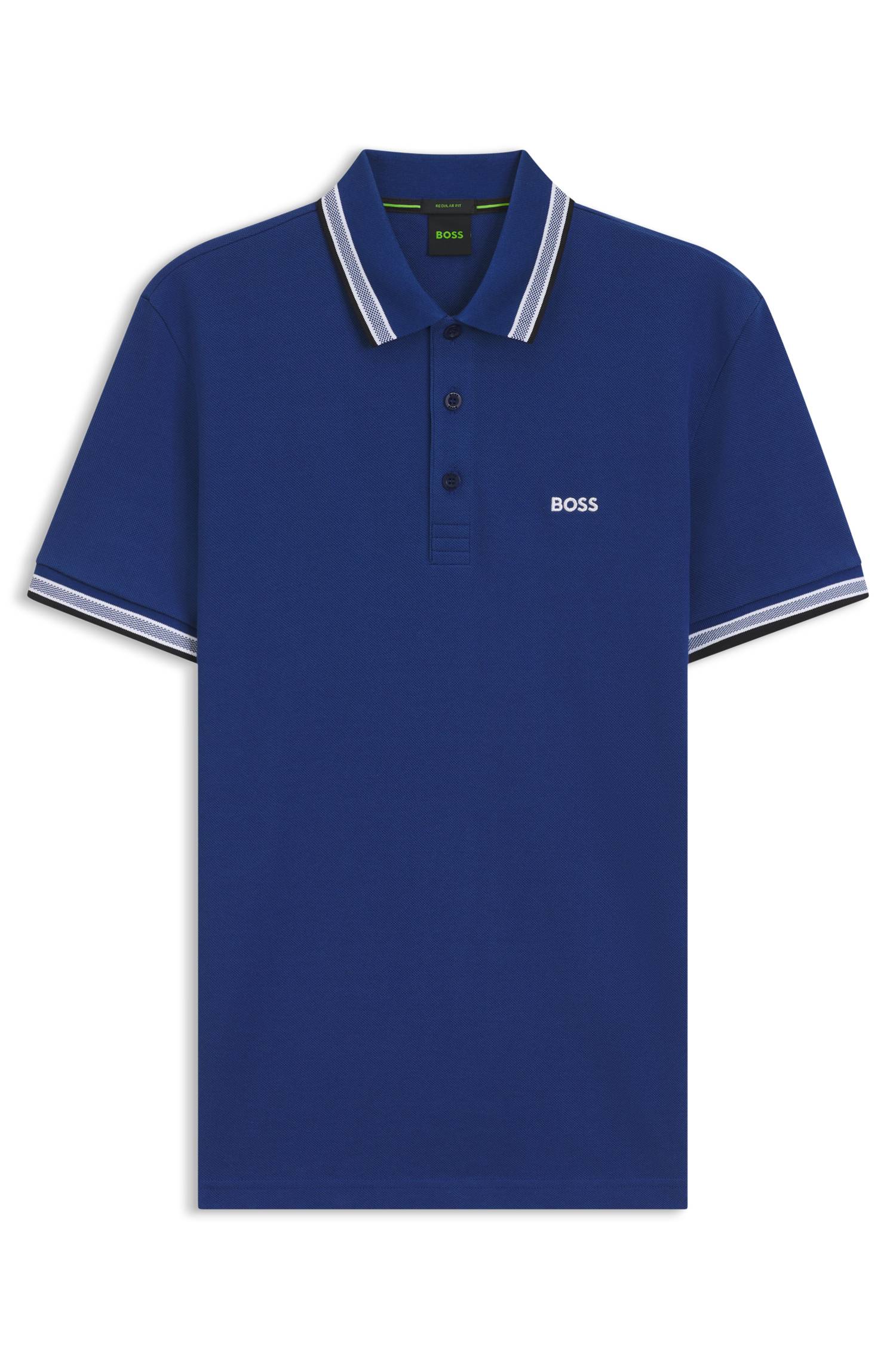 Boss Cotton piqué polo shirt with logo details pikéer herr – bild 4