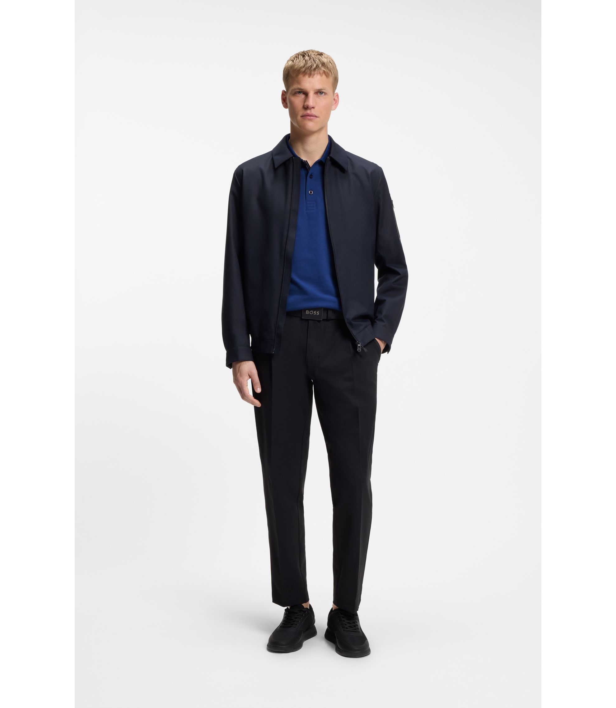 BOSS - Paddy polo shirt in cotton piqué - Blue