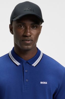 Paddy-polo van katoenpiqu&eacute;, Blauw