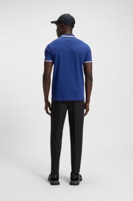 Paddy polo shirt in cotton piqu&eacute;, Blue