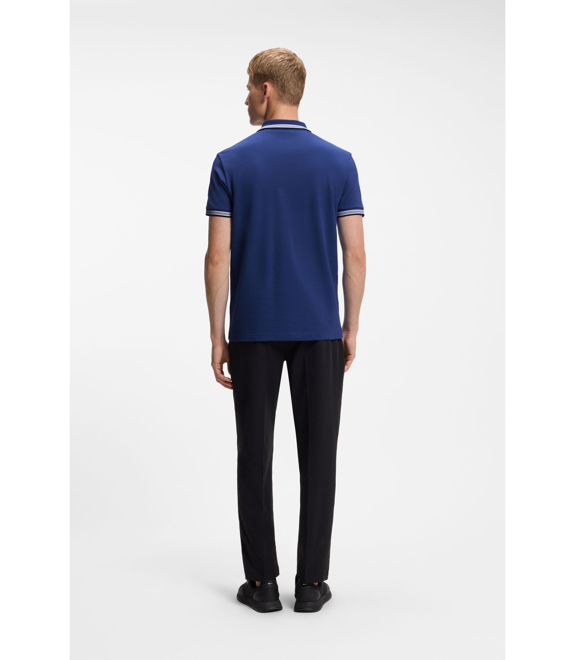 BOSS - Paddy polo shirt in cotton piqué - Blue