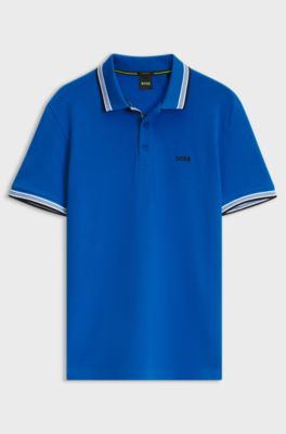 Poloshirt aus Baumwoll-Piqu&eacute; mit Logo-Details, Blau