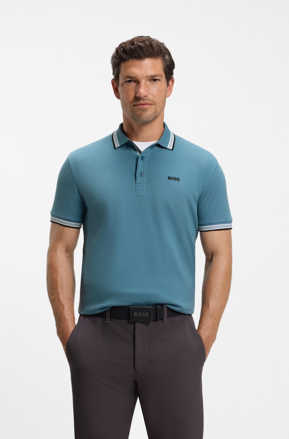 Cotton piqué polo shirt with logo details