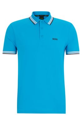 BOSS - Cotton-piqué polo shirt with contrast logo