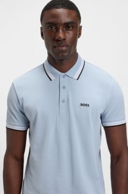 Paddy polo shirt in cotton piqu&eacute;, Light Blue