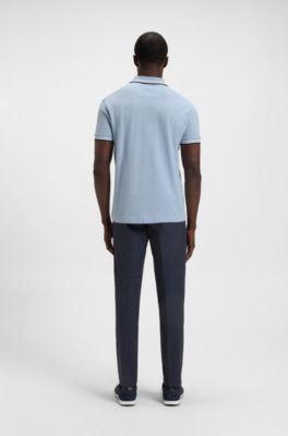 Polo Paddy en piqu&eacute; de coton, bleu clair
