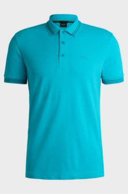 Paddy Poloshirt aus Baumwoll-Piqu&eacute;, T&uuml;rkis