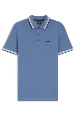 Paddy polo shirt in cotton piqu&eacute;, Blue