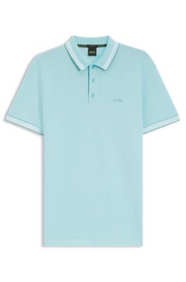 Boss Cotton piqué polo shirt with logo details pikéer herr – bild 4