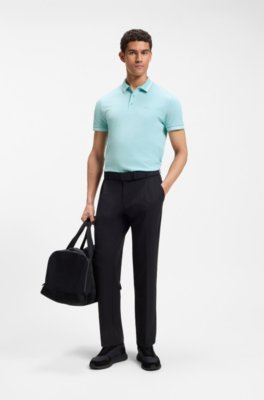 Boss Cotton piqué polo shirt with logo details pikéer herr – bild 2