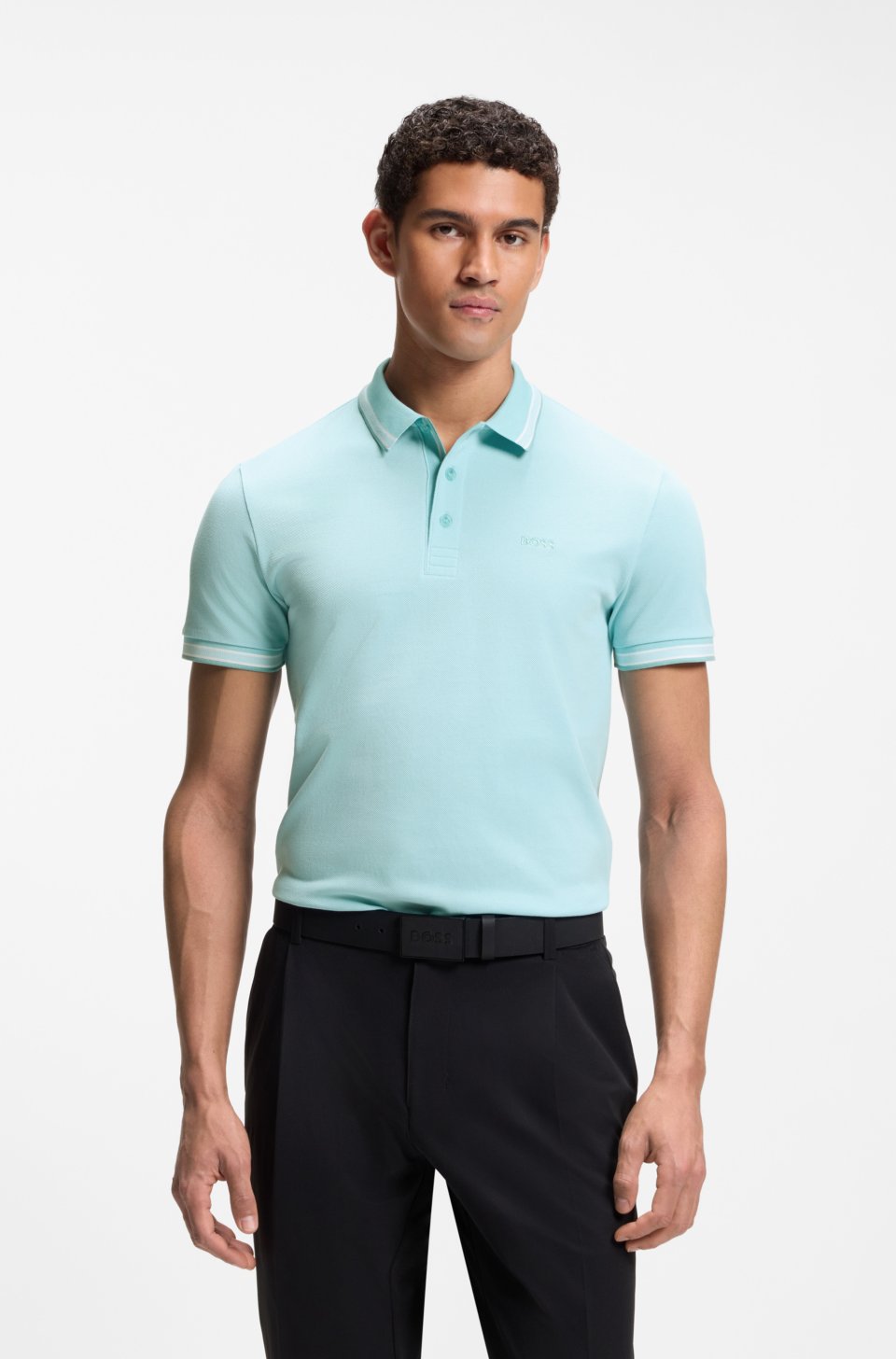 Cotton piqué polo shirt with logo details