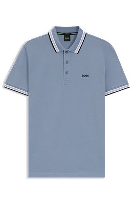 Paddy polo shirt in cotton piqué with logo undercollar