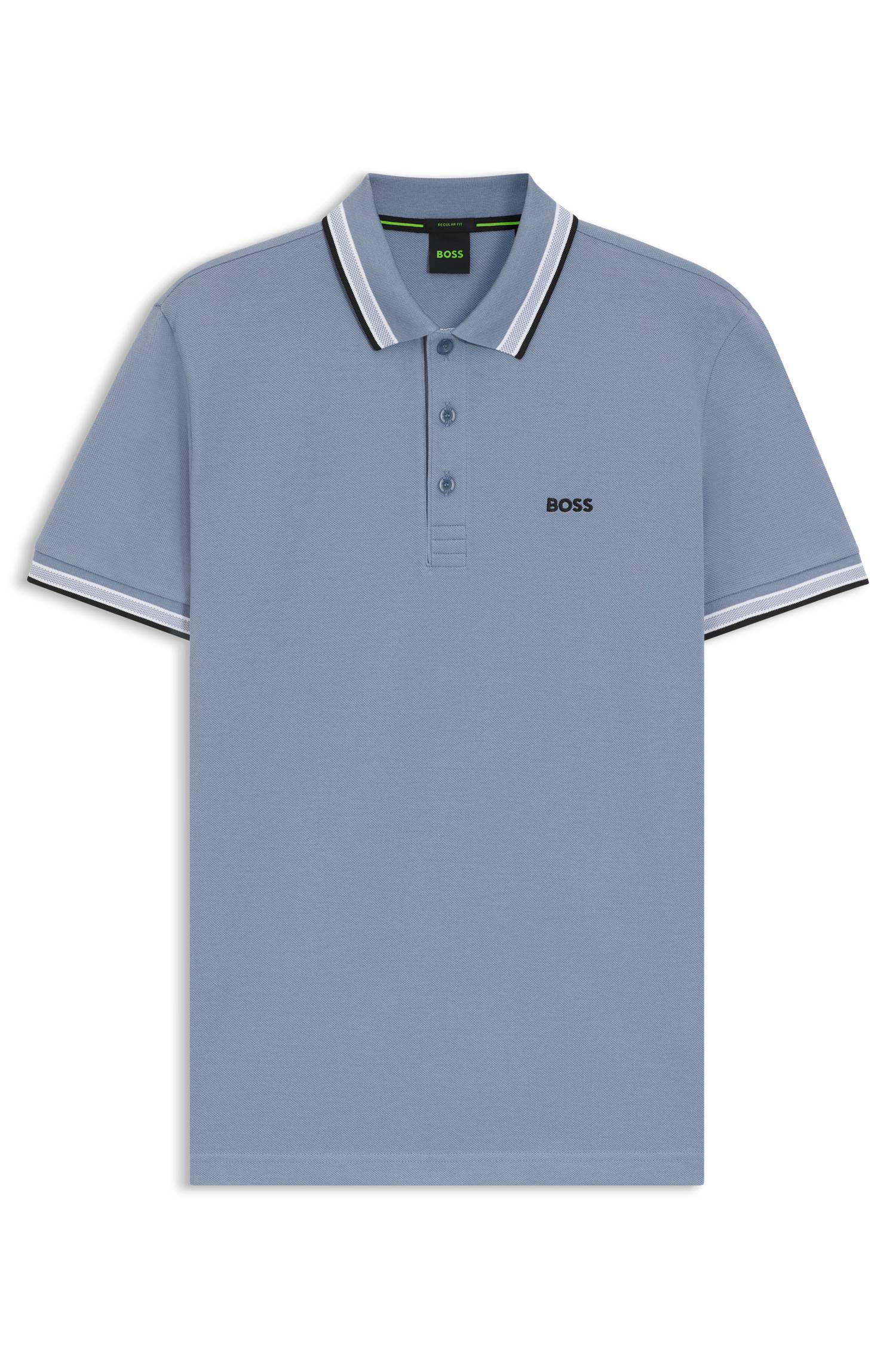 Boss Cotton piqué polo shirt with logo details pikéer herr – bild 4