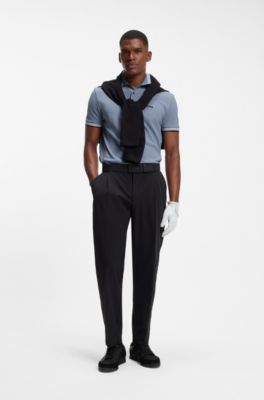 Cotton piqu&eacute; polo shirt with logo details, Light Blue