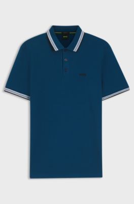 Paddy polo shirt in cotton piqu&eacute;, Dark Blue